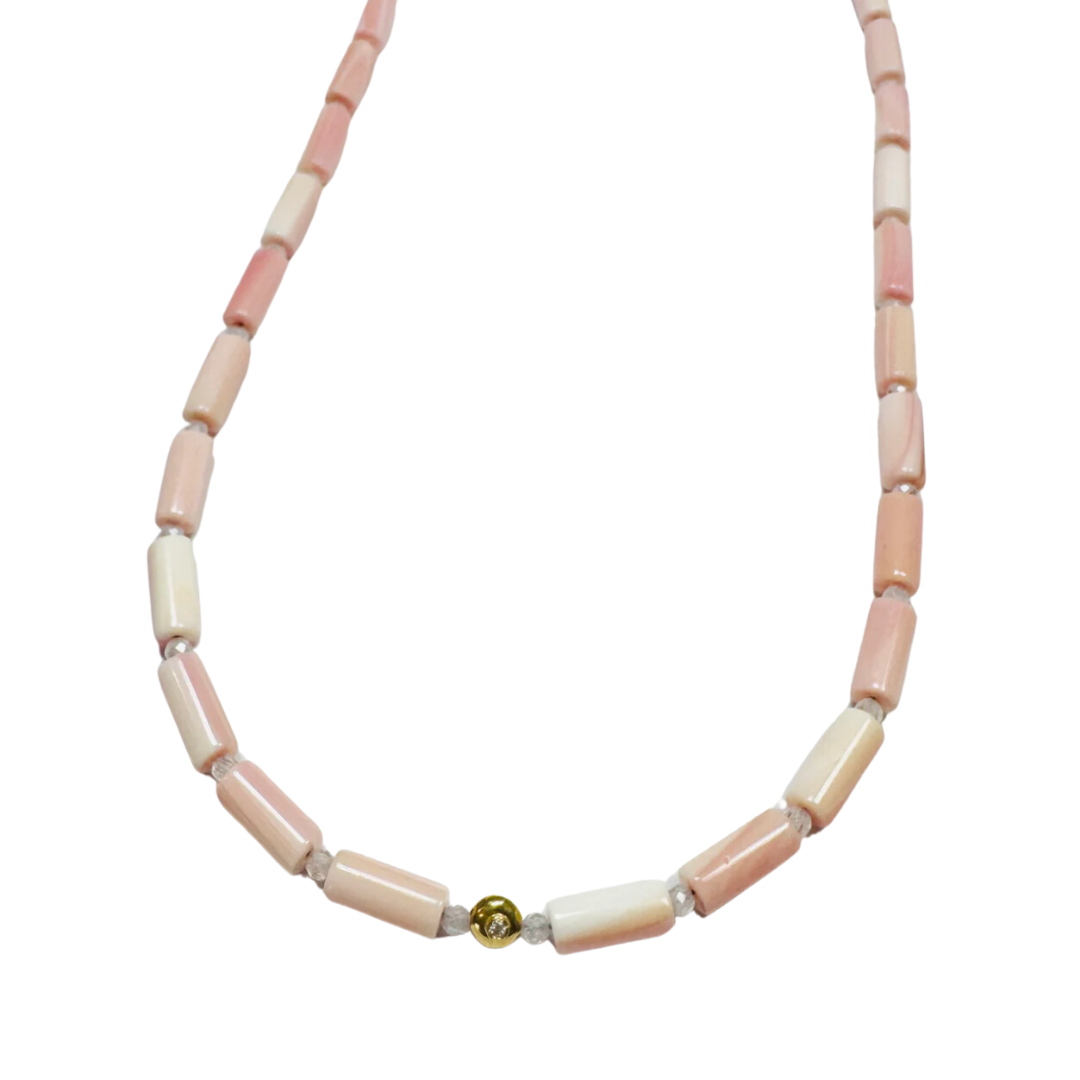 Tube Pink Conch Necklace