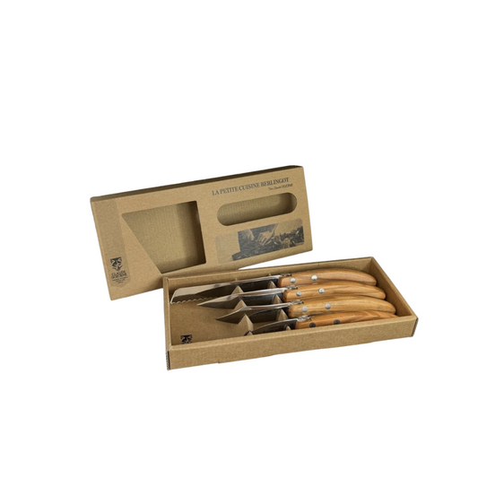 La Petite Cuisine Berlingot Olive Wood Handle Knives {Set of 4}