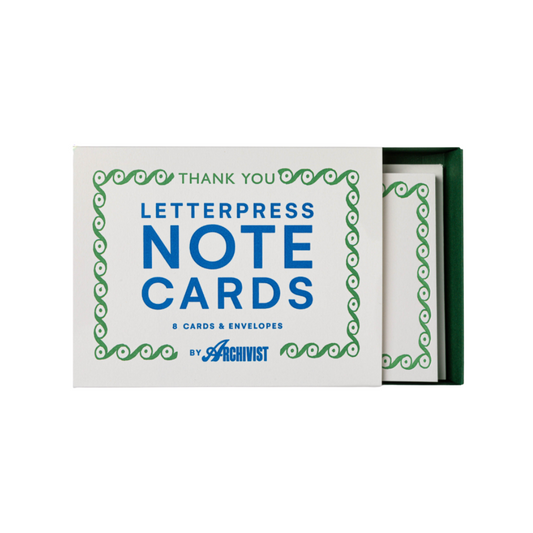 Letterpress Notecards {Green Thank You}