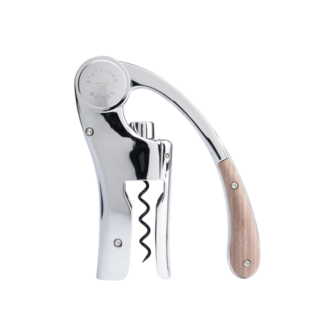 Vertical Lever Corkscrew {Wood & Chrome}