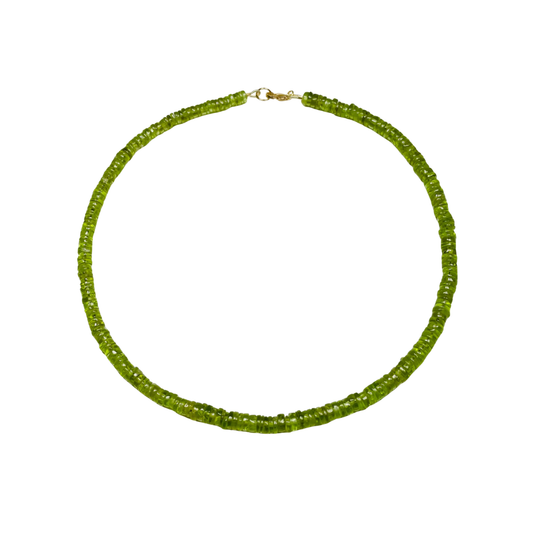 Peridot Smooth Heishi Cut Necklace