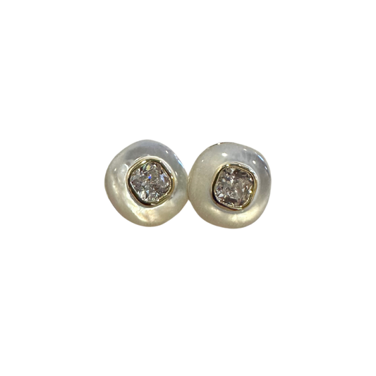 Mother of Pearl Bezel Earrings