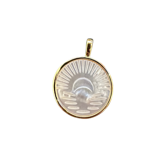 White Enamel Sunset Charm