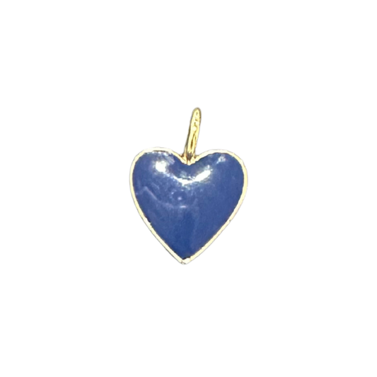 Small Blue Enamel Heart Charm