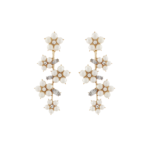 Pearl & Stone Floral Earrings