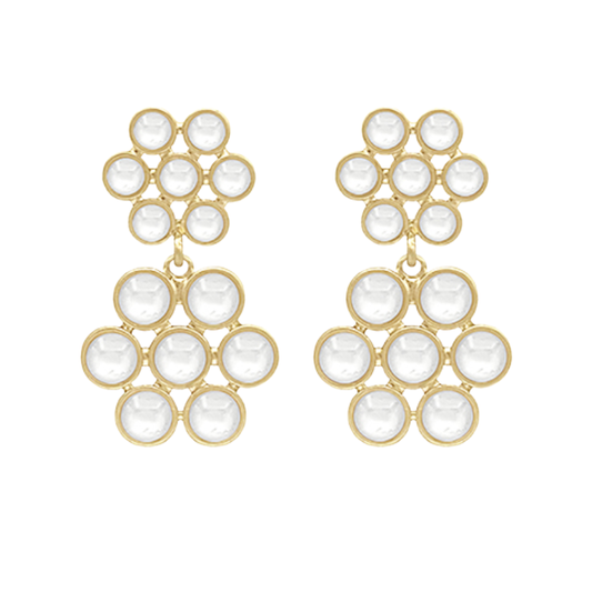 Stone Floral Drop Earrings