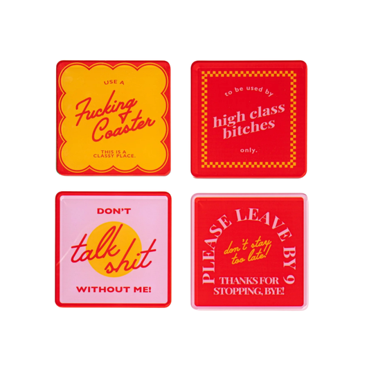 Snarky Red Coasters {Set of 4}