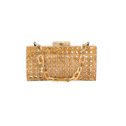 Rattan + Acrylic Clutch