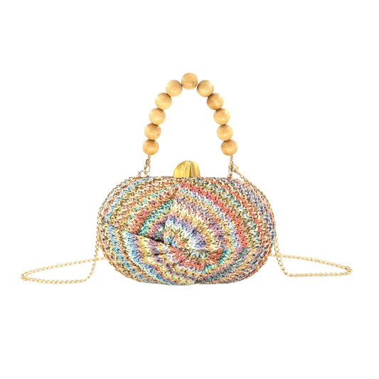 Colorful Rattan Clutch