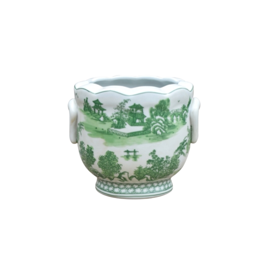 Green Porcelain Cachepot