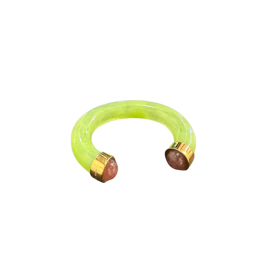 Lucas Jack Apple Green with Strawberry Crystal Bangle {Size Large}