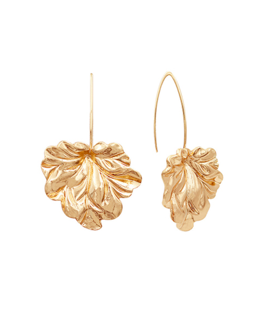 Textured Bold Leaf Earrings