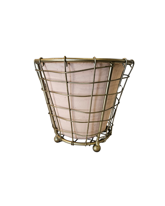 Terracotta Planter with Brass Wrap{Lg}