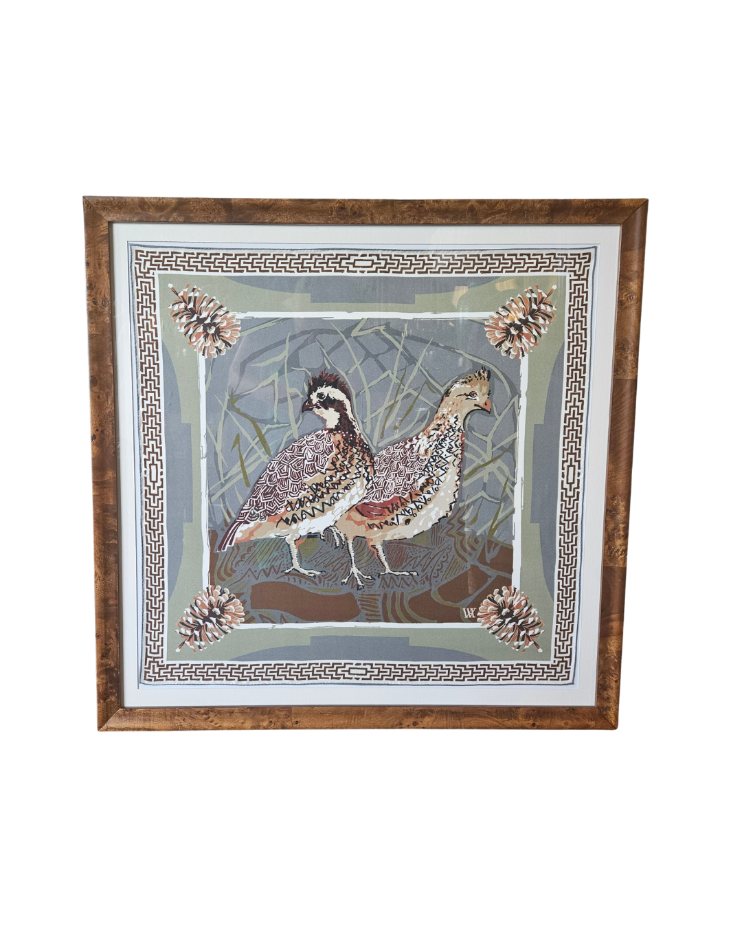 Framed Slate Quail Scarf