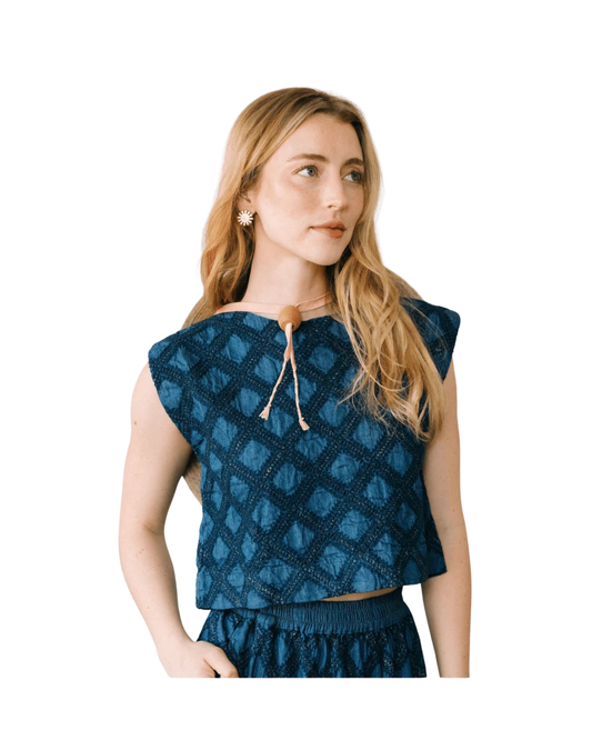 Denim Eyelet Greta Top