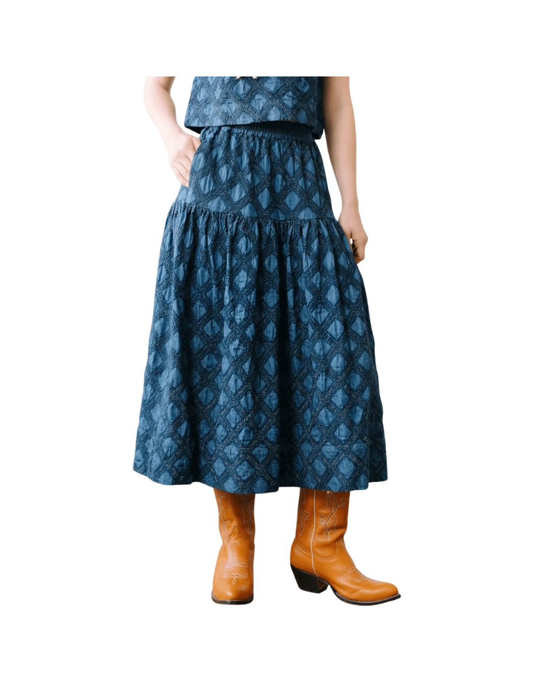 Denim Eyelet Colette Skirt