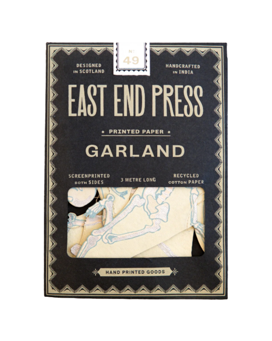 Screen Printed Paper Garland {Dancing Skeletons}
