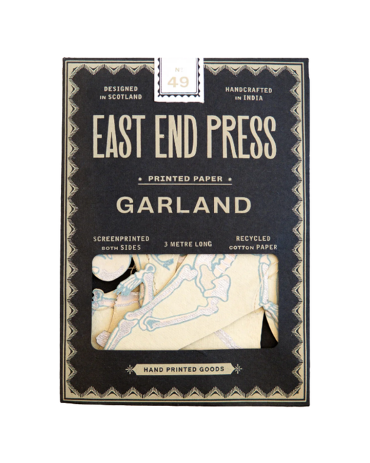 Screen Printed Paper Garland {Dancing Skeletons}