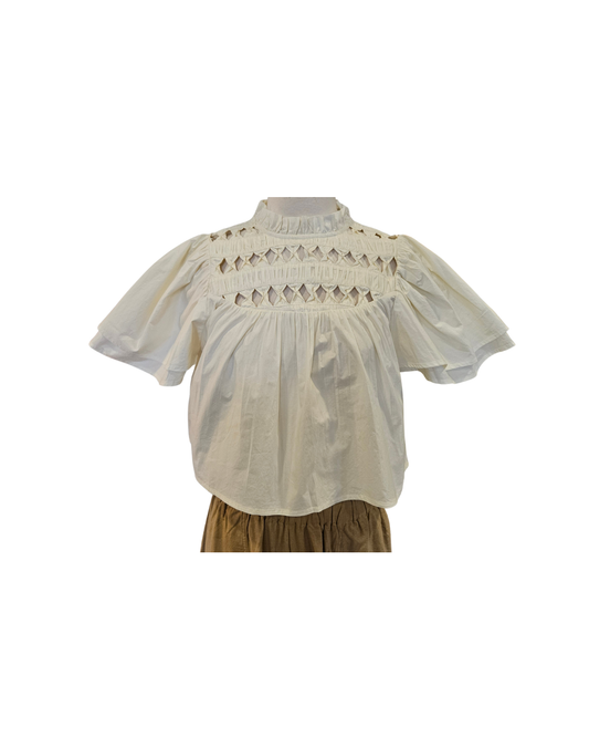 Quinn Blouse in Vanilla Shell