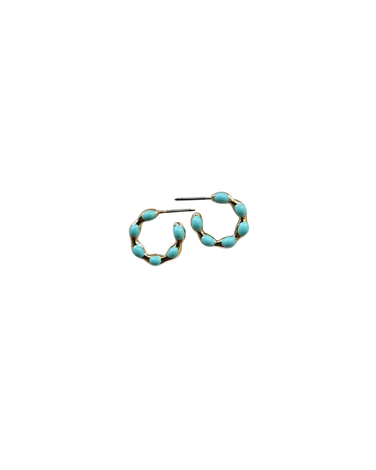 Mint Ball Hoop Earrings