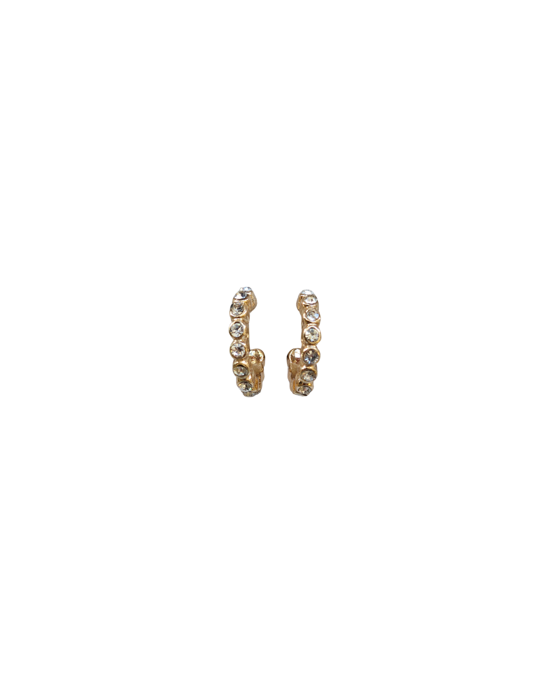 Pave Crystal Stud Hoop Earrings
