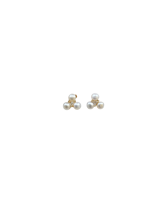Pave & Pearl Cluster Studs