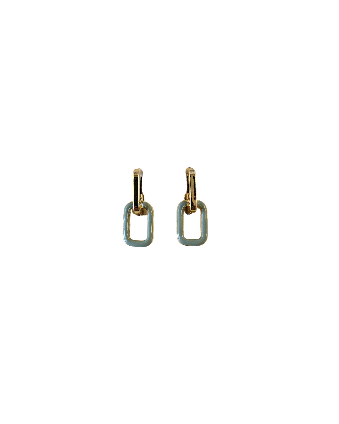 Mint Rectangle Link Earrings