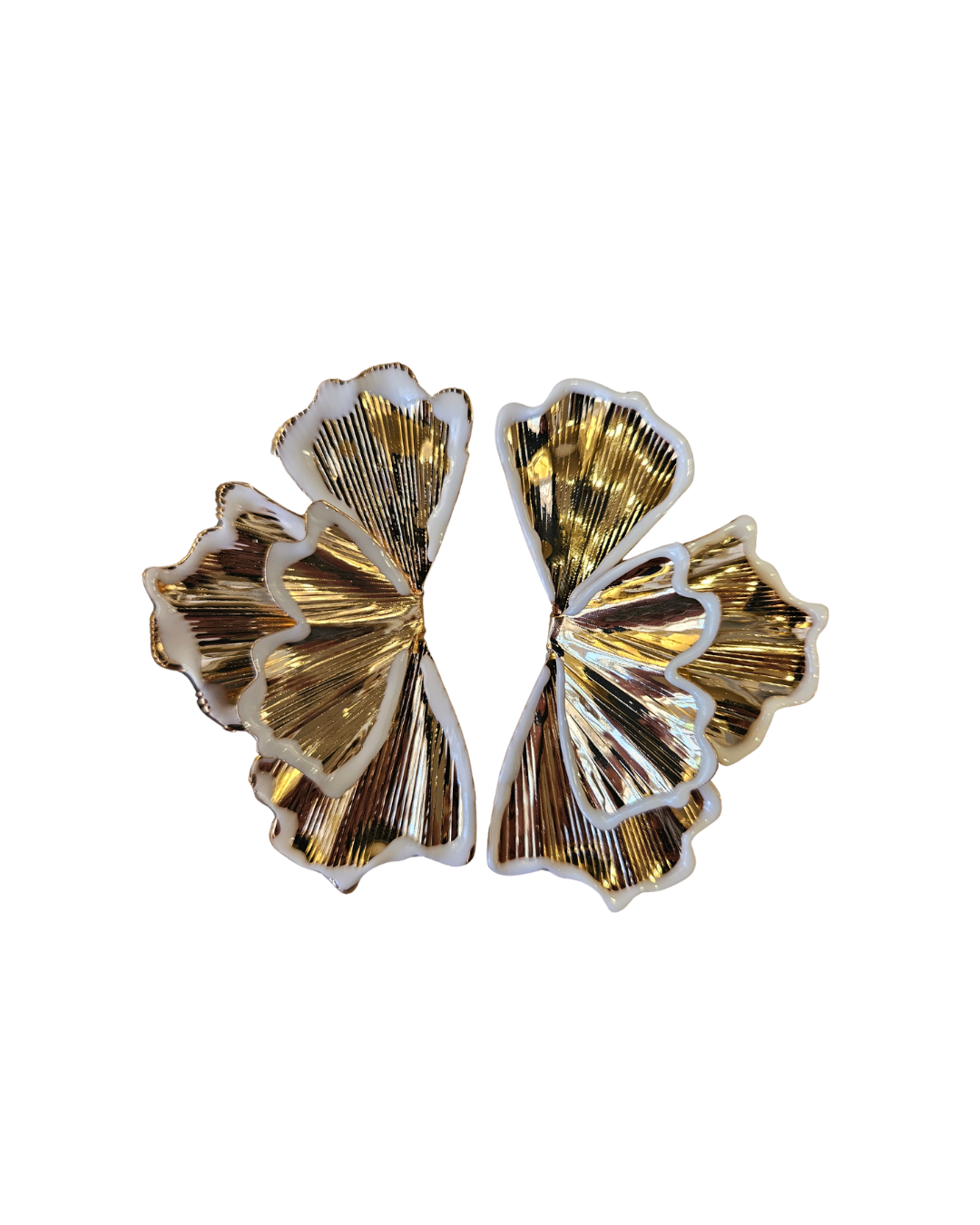 Textured Half Flower Earrings