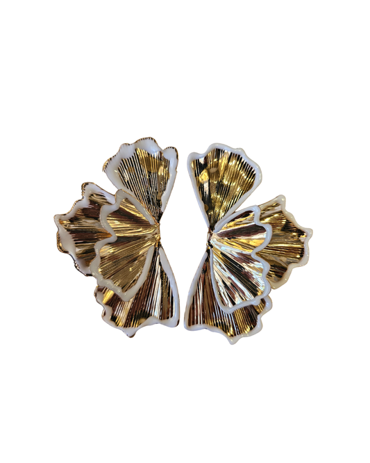 Textured Half Flower Earrings