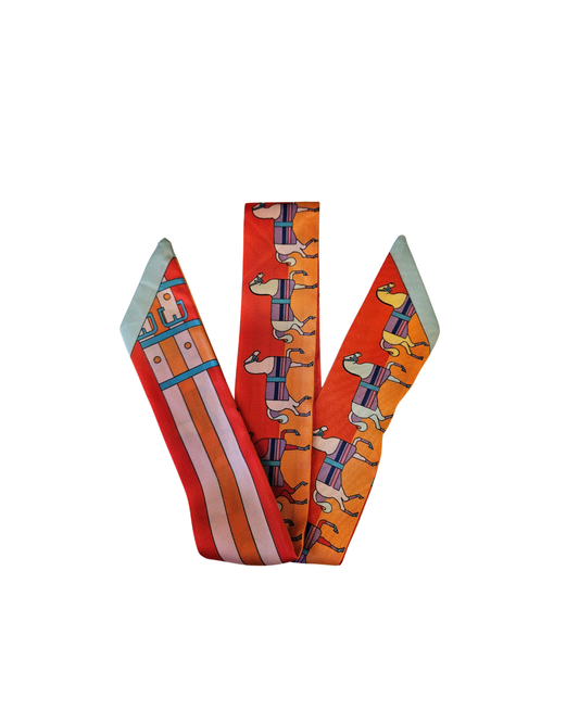 Multi Print Horse Twilly