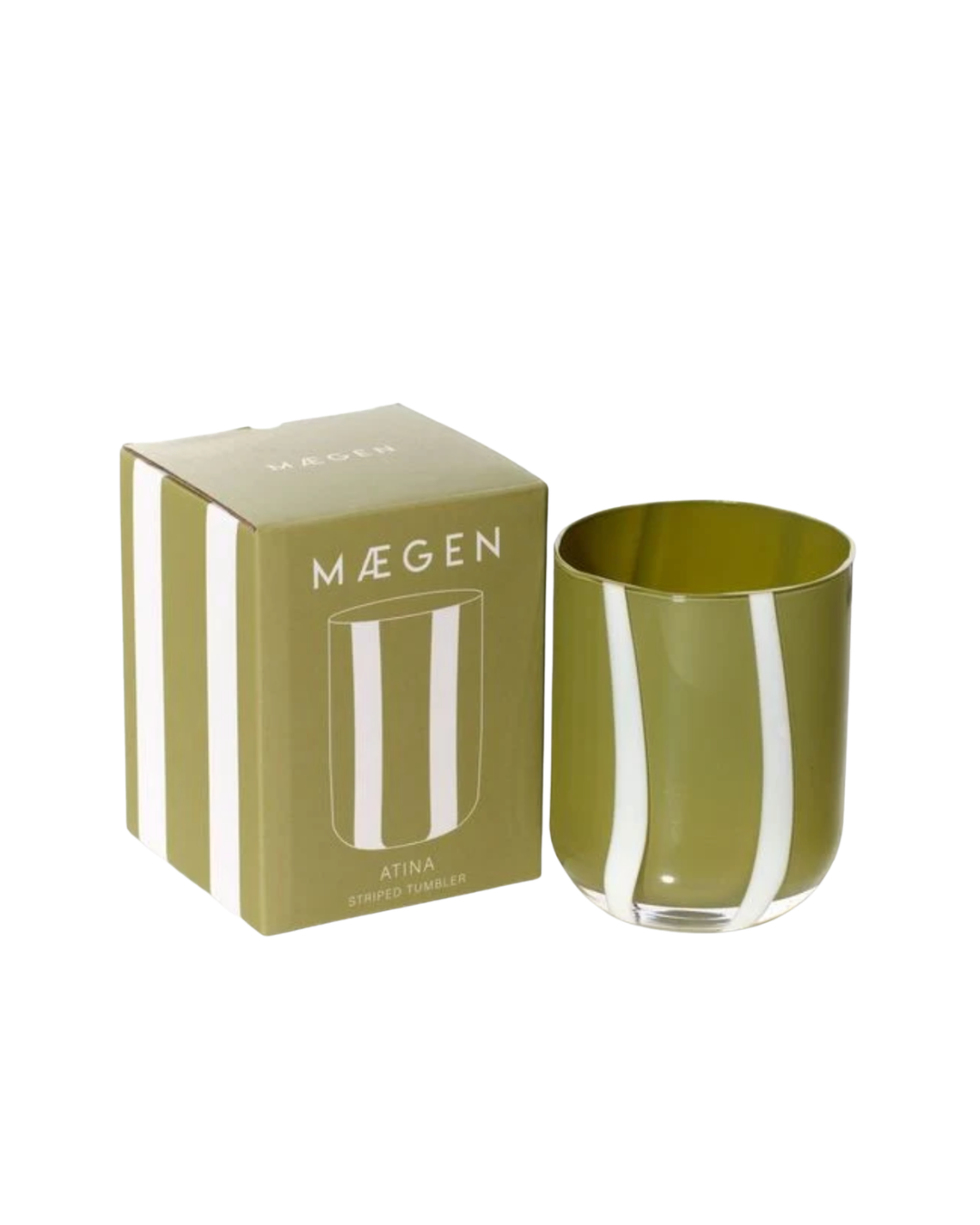 Atina Glassware {Olive & White}