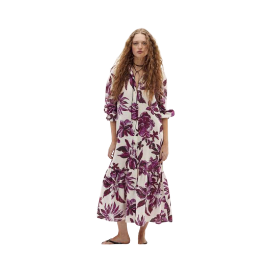 Meknes Linen Dress in La Fleur Print