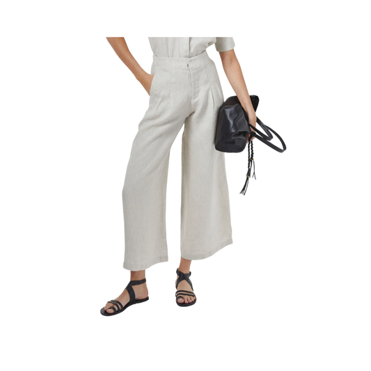 Culotte Linen Pants-Natural