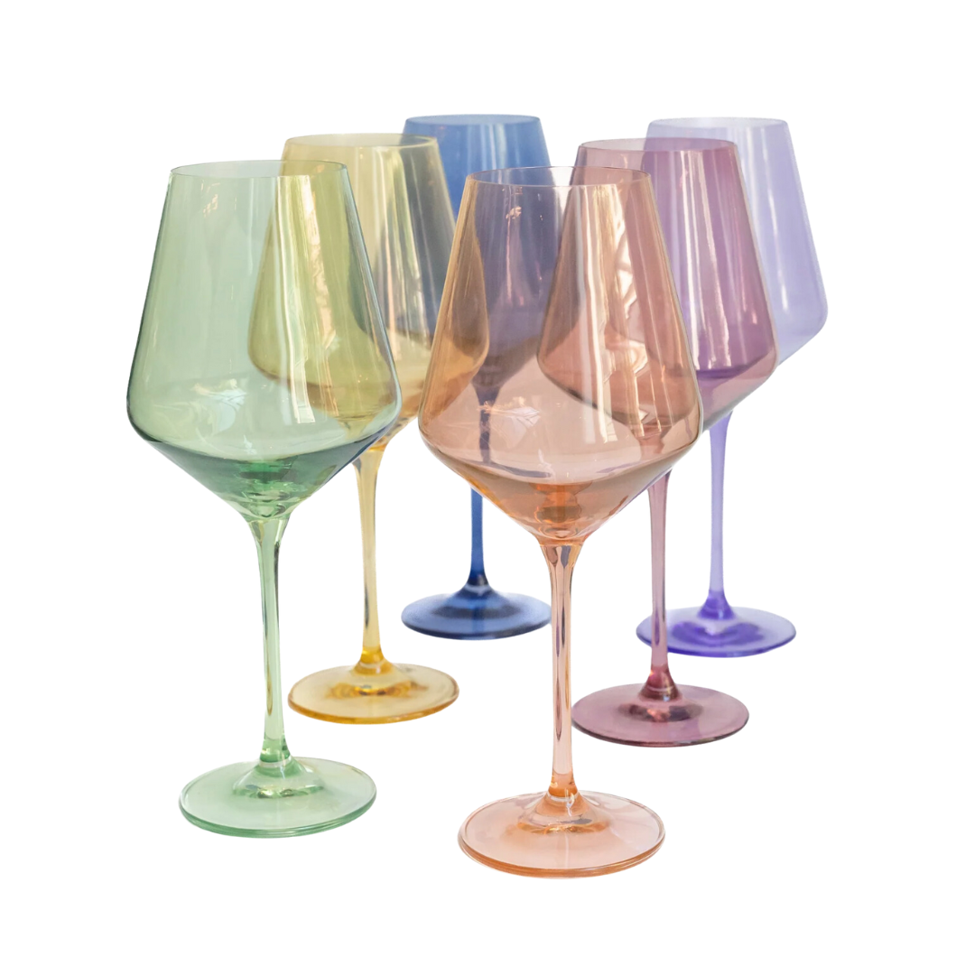 Estelle Colored Wine Stemware Set of 6 {Pastel Mixed Set}