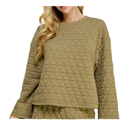 Quilted Lounge Top {Olive}