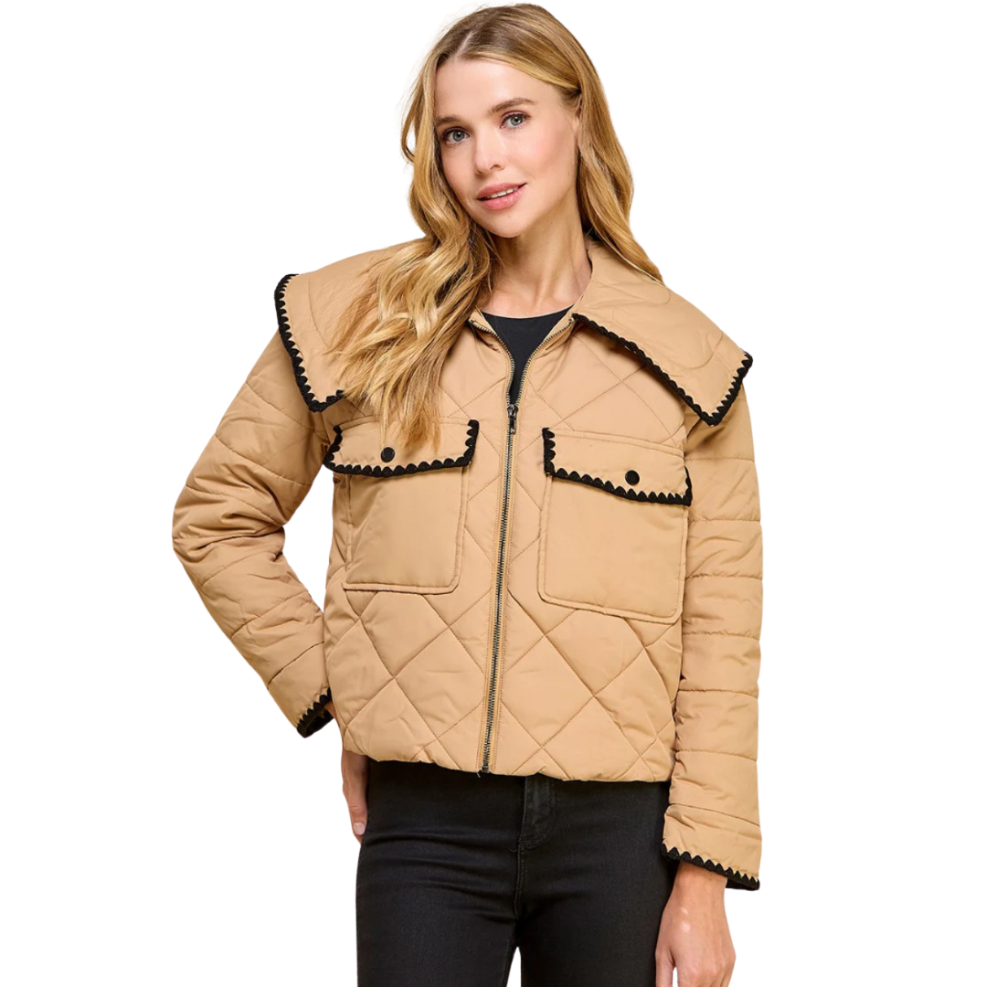 Preston Quilted Coat {Beige}