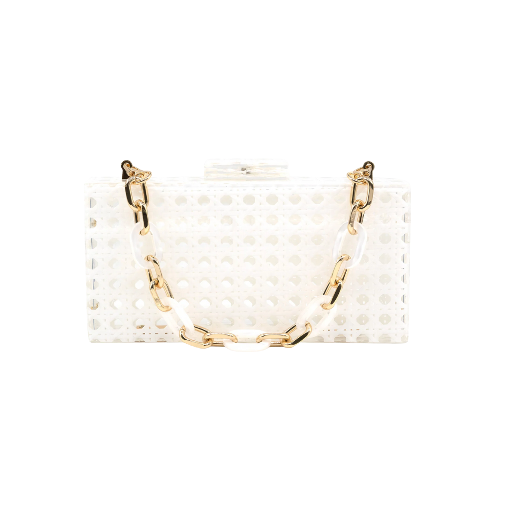 Rattan + Acrylic Clutch