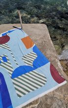 Load image into Gallery viewer, Blue Carte Postal Beach Towel