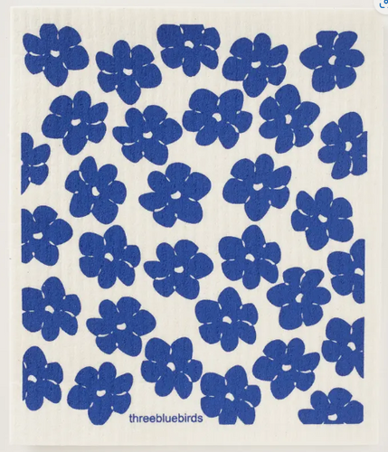 Swedish Dishcloth {Blue Poppies}