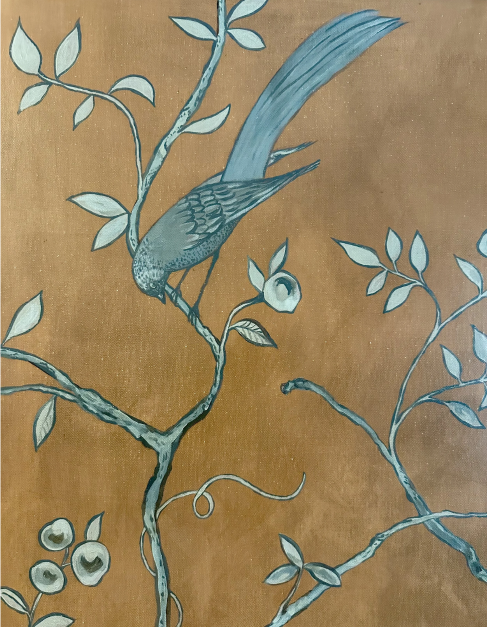 Coral Chinoiserie Panels