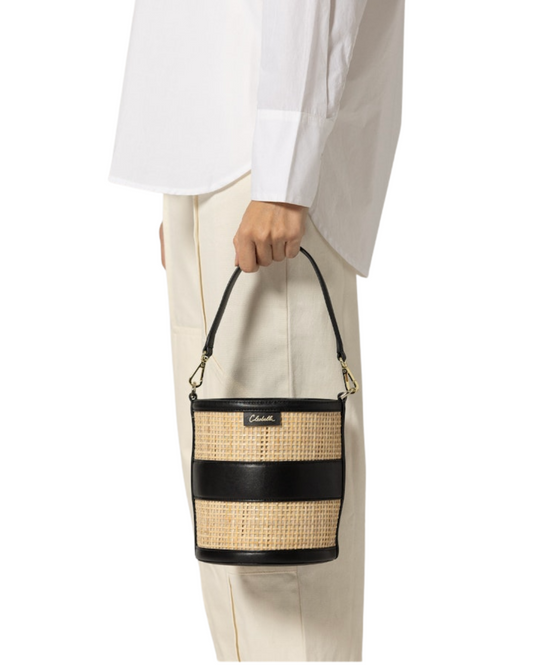 Emery Rattan Bucket Bag
