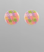 Load image into Gallery viewer, Patterned Raffia Earrings