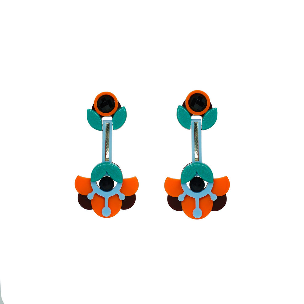 Handmade Acrylic Earring Petunia {Orange}