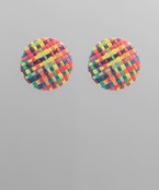 Load image into Gallery viewer, Patterned Raffia Earrings