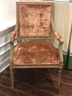 Louis Arm Chair in Rust Velvet
