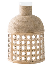 Load image into Gallery viewer, Cane Wicker + Seagrass Vase