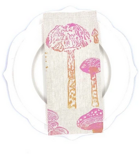 Linen Tea Towel Mushroom in Miami Vice