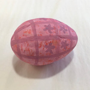 Paper Mache Egg {Pink Plaid}
