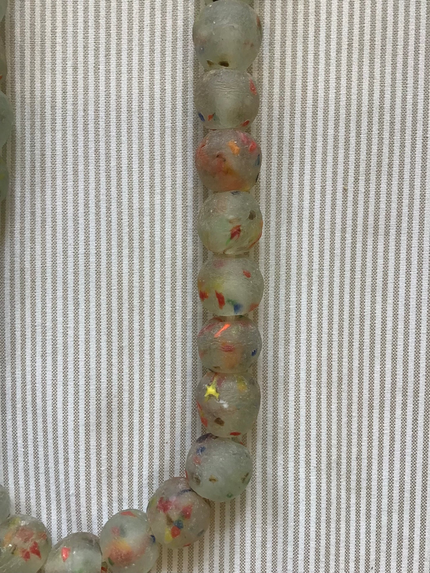 Clear Confetti Vintage African Stone Beads