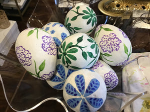 Paper Mache Egg {Green Floral}
